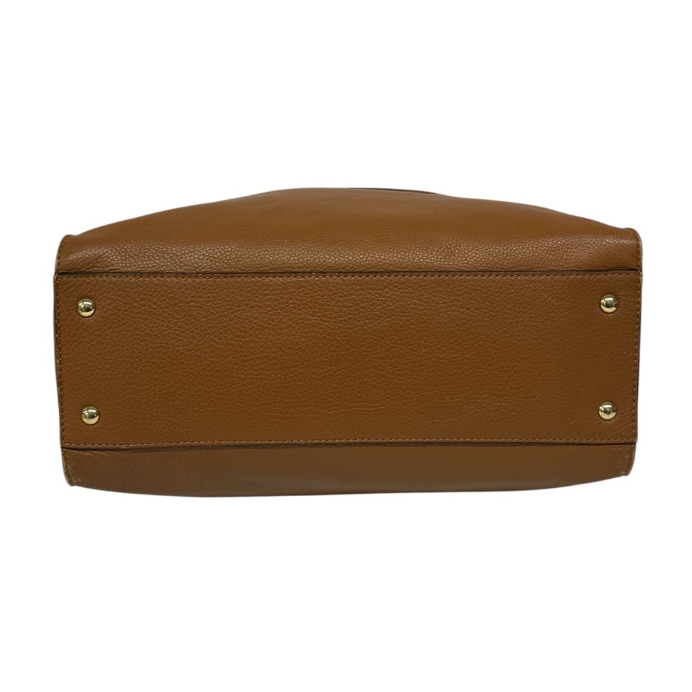 Michael Kors Hamilton Camel Brown Leather Satchel Tote Shoulder Bag 14 x 13 x 6 - Picture 12 of 16